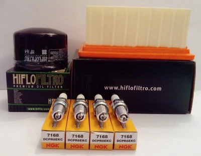 Kit de servicio para BMW R1200R (2007 a 2010) Filtro de aire / aceite y bujías NGK Foto 1 de 4