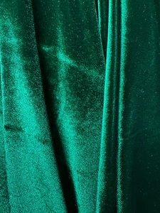 TELA DE TERCIOPELO ELÁSTICO POLIÉSTER VERDE ESMERALDA (60 pulg.) Vendido por yarda - Imagen 1 de 1