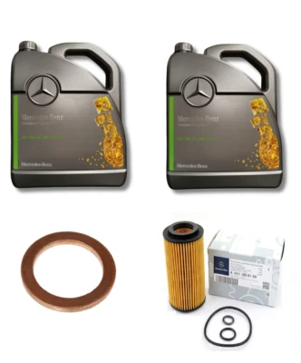 Mercedes-Benz Genuine Oil Filter Engine Oil 10L Plug Gasket Kit C-Class E-Class - Image 1 of 4