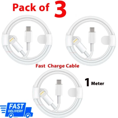 3  Apple iPhone PD USB Type C to iPhone Charger Cable for 13 12 11 Pro Max  - Image 1 of 4