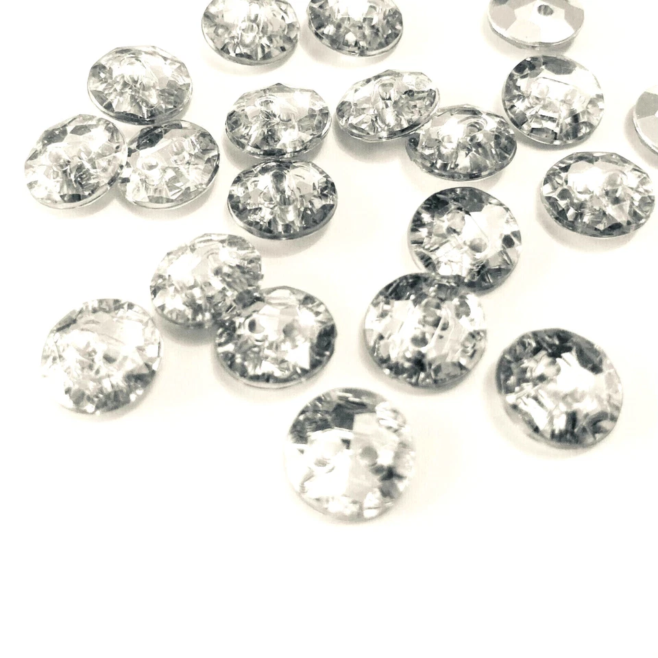 10/20 Strass Knöpfe rund Glitzerknöpfe 1,1cm Nähen Basteln Verzieren Deko Knopf - Bild 1 von 2