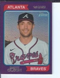 Matt Olson 2023 Topps Heritage  Purple Chrome Refractor - Picture 1 of 1