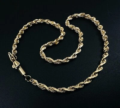 Brazalete Estate de eslabones de cuerda de oro amarillo sólido de 10K con bloqueo de seguridad de 2,4 mm 8 1/8", 3,4 g Foto 1 de 4