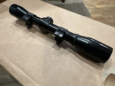 Mira telescópica fija Burris 4x hecha en EE. UU. negro brillante dúplex con anillos de mira telescópica bonita mira telescópica Foto 1 de 4