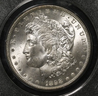 Серебряный Моргановский доллар 1898 O PCGS MS64 - Изображение 1 из 3