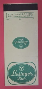 LIESINGER CERVEZA MATCHBOOK CUBIERTA-CERVEZA-AUSTRIA - Imagen 1 de 3