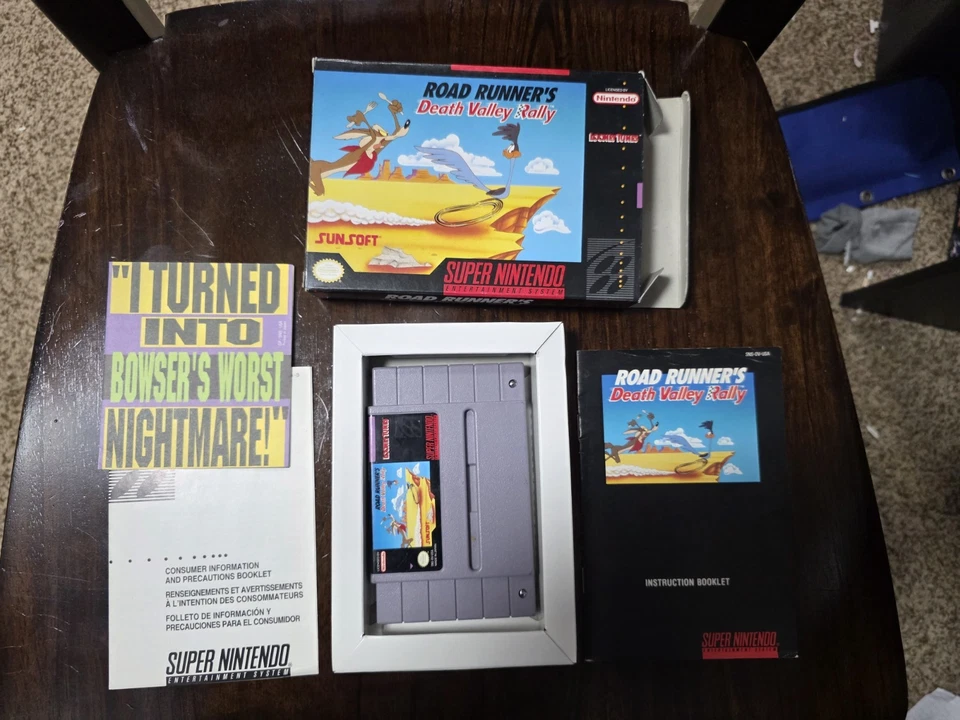 Road Runner's Death Valley Rally (SNES, 1992) CIB w/Manual Tested/Working! - Image 1 of 3