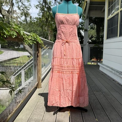 JWF - Just for Wraps: Coral Spaghetti Strap Adjustable Maxi Dress. Size Large* - Image 1 of 4
