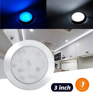 Casa rodante 12V 3" LED luz domo techo ultra delgada cámper remolque barco doble color - Imagen 1 de 9
