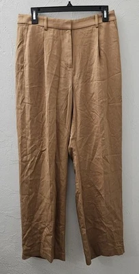 * Новый * J. Crew женщин BX578 широкие ноги плиссированные саржи брюки желтовато-коричневый коричневый размер 6 - Изображение 1 из 4