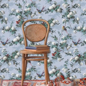 NEW The Vintage Collection Bird Print Blue Floral Wallpaper Floral Luxury Max - Picture 1 of 10