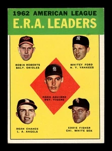 1963 Topps Set Break #6 AL ERA Leaders Sin precio base como nuevo *BNCARDS* - Imagen 1 de 2