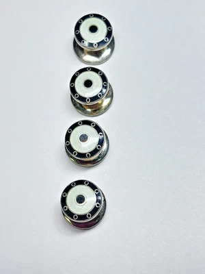 Camisa Esmoquin Deakin & Francis Plata 925 Esmalte Blanco y Negro Tachuela. Juego de 4 Foto 1 de 4