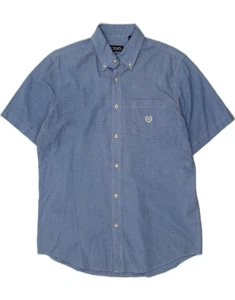 CHAPS Mens Easy Care Short Sleeve Shirt Medium Blue Cotton WS38 - Picture 1 of 4