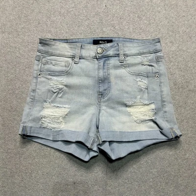Pantalones Cortos de Jean Aeropostale Para Mujer Talla 6 Tiro Alto Midi Envejecido Denim Lavado Ligero Foto 1 de 4