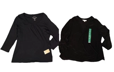 Lote de 2 Prendas para el torso para mujer Sonoma & TWO XL de Vince Camuto cuello en V manga larga nuevas con etiquetas Foto 1 de 4