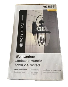 Portfolio Brayden 2-Light 20.5-in H Black Incandescent Outdoor Wall Light {E7} - Picture 1 of 12
