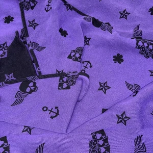 Kokadi Baby Wrap Purple Black Skulls Stars Clovers Size 6 Scarf W28in L176in - Picture 1 of 10