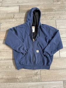 Carhartt Giacca Uomo Blu Medio J149 NVY Giacca Termica da Lavoro Foderata con Cappuccio - Foto 1 di 7