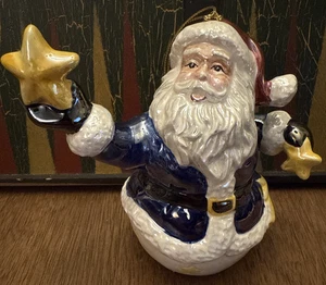 Adorno de árbol de Navidad estrellas celestiales de Papá Noel vintage acabado brillante - Imagen 1 de 5