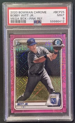 Bowman 2020 cromo Bobby Witt Jr Pink Refractor/199 PSA 9 Foto 1 de 2