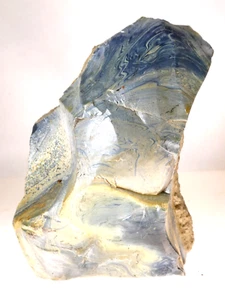 Horno abernante de vidrio con bandas de roca Scholars azul Gales 1800s - Imagen 1 de 11