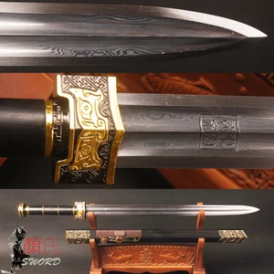Espada hecha a mano de ébano plegada tradicional china Ruyi Han de 30"" de la dinastía Ruyi Han - Imagen 1 de 12