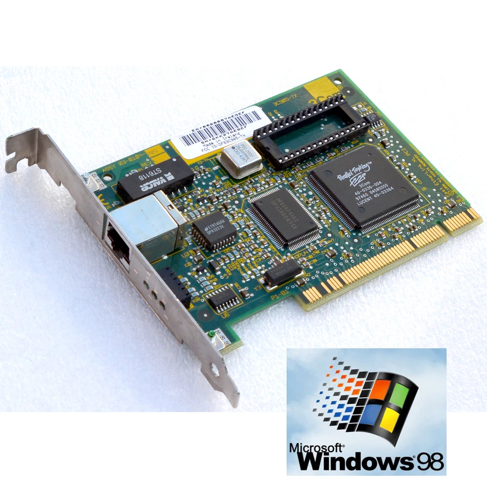 NETZWERKKARTE 3COM 3C905-TX PCI FÜR MS-DOS WINDOWS 95 98 2000 XP NT RJ-45 M116 - Bild 1 von 1