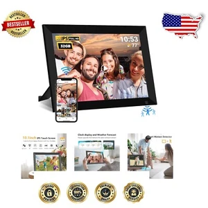 Premium 10.1 Inch WiFi Digital Picture Frame - Auto-Rotate & Expandable Storage - Picture 1 of 10