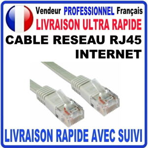 Cable ETHERNET RJ45 RESEAU INTERNET ORDINATEUR CONSOLE CAT 5E ( 0.5 M et 5 M )