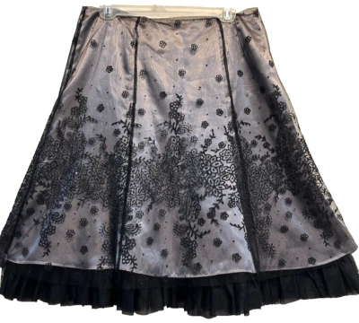 Nuevo sin etiquetas ADRIANNA PAPELL noche negro gris malla con cuentas forrada acampanada 10 Envío gratuito Foto 1 de 4