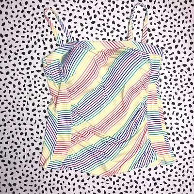 Bandeau a Rayas Arco Iris Lands End Reg. 12 Tankini SWIM TOP 522621 Foto 1 de 4