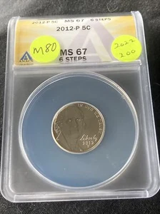 Jefferson Nickel Six Steps MS67 2012-P Anacs M80 - Imagen 1 de 3
