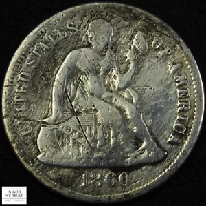 1860 O Seated Liberty Silver Dime 10C - Cleaned - Picture 1 of 3
