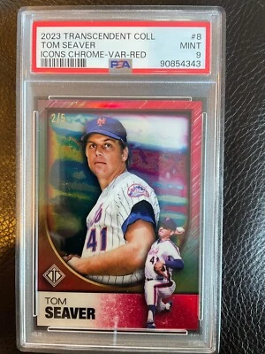 2023 Topps Transcendent Tom Seaver /5 Variation Red PSA 9 - Image 1 of 2