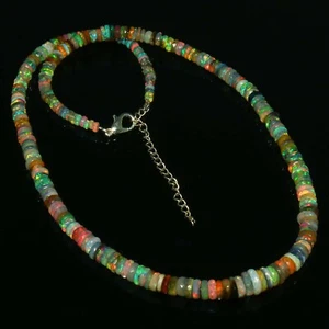 Collana perle opale etiope originali argento sterling 925 gioielli fatti a mano @72 - Foto 1 di 6
