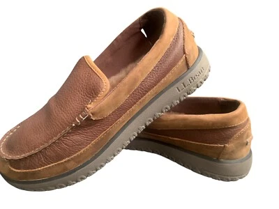 L.L. Zapatilla Bean All Week Casa Zapato Sin usar, en caja, Cuero marrón Forrado de piel de oveja Unisex Foto 1 de 4