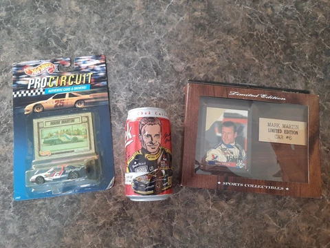 Vintage Mark Martin Nascar Hot Wheels, Can, Plaque Collectibles Lot of 3 Cover