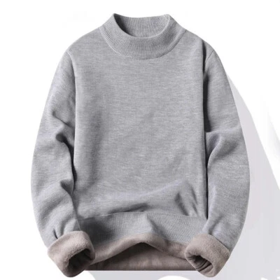 Suéter Pullover Informal Suelto Grueso Grande Cuello en O para Hombres Otoño Moda Tejido Foto 1 de 4