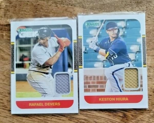 2021 Donruss Baseball 1987 Retro Materials Lot 2 Devers and Hiura Patch - Picture 1 of 2
