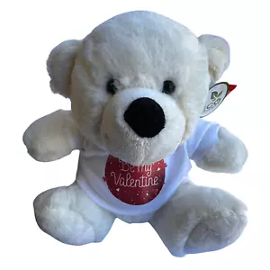 Be My Valentine White Bear 23cm Soft Plush Toy Valentines Day Gift Him Her - Foto 1 di 6