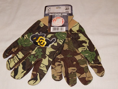 Work Gloves Colorado Buffaloes Men's One Size Adult Camo NEW Garden OSFM Cover