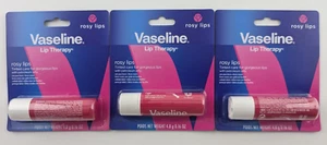 3 x Vaseline Lip Balm Therapy Rosy Lips Petroleum Jelly NEW - Picture 1 of 3