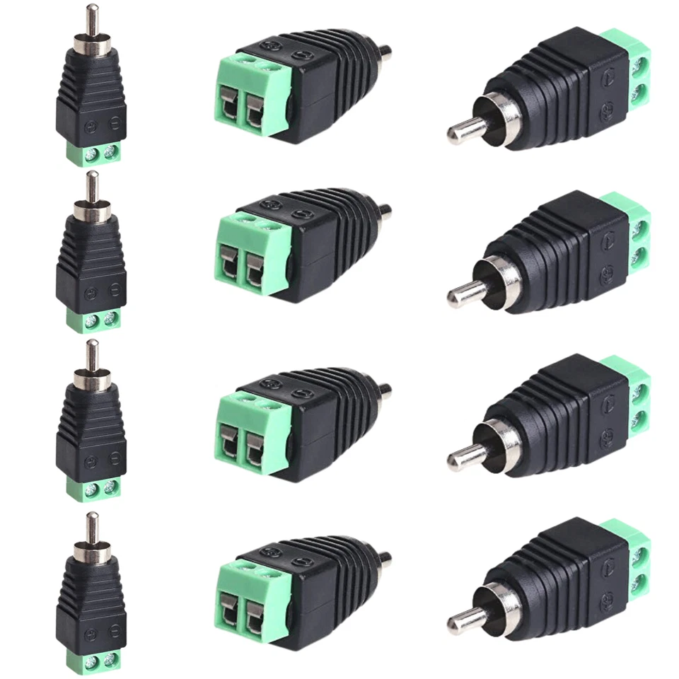 LOTE de conector de terminal de tornillo a enchufe macho fono RCA para cámara CCTV video Foto 1 de 1