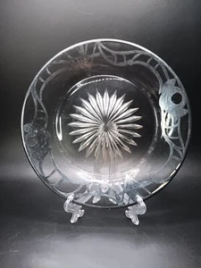 Heisey Clear Glass Bread Plate With Sterling Silver Pattern Rim 5.75 Inch - Picture 1 of 6