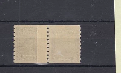 #161 coil PASTE UP pair - 2c green Scroll 1 MH 1VF MNH Cat $140+ Canada mint - Image 1 of 2