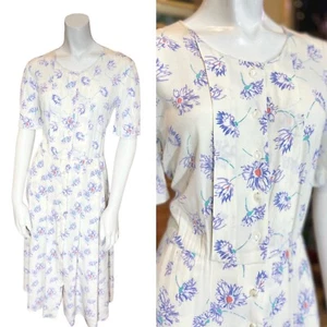 Vintage 90’s COTTAGECORE FLORAL DRESS w POCKETS M Boho Prairie Festival Casual - Foto 1 di 7
