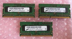 3 x Micron MT8JSF25664HZ-1G4D1 2GB PC3-10600 DDR3-1333MHz 204-Pin Laptop Memory - Picture 1 of 2
