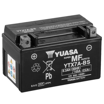 Battery For Qingqi QM125T-10A(A) 125 08 YUASA YTX7A-BS AGM Enclosed - Image 1 of 3