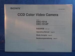 Sony CCD Video Camera DXC 151A Instructions Manual dq